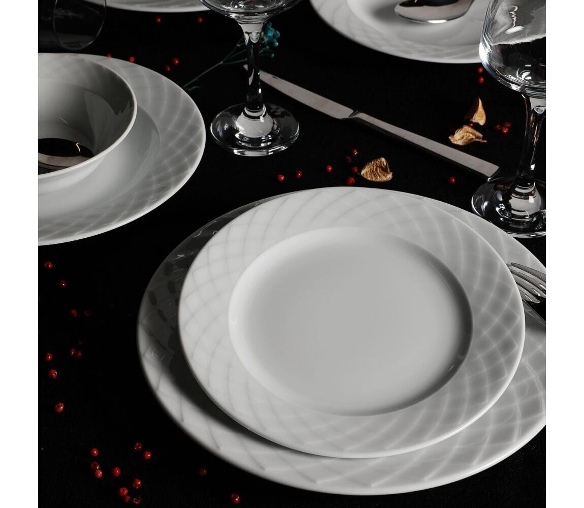 Jídelní sada 24 ks bílá/porcelán 387GRP1138