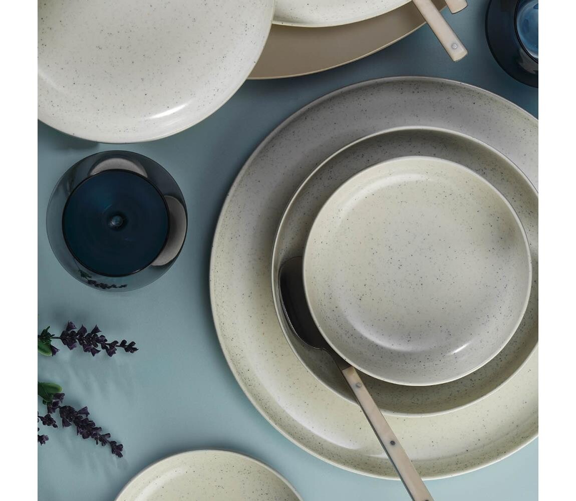 Jídelní sada 18 ks béžová/porcelán 710KTP3609