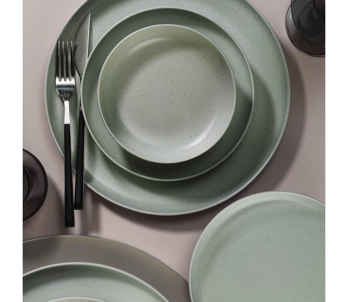 Jídelní sada 16 ks zelená/porcelán 710KTP3606