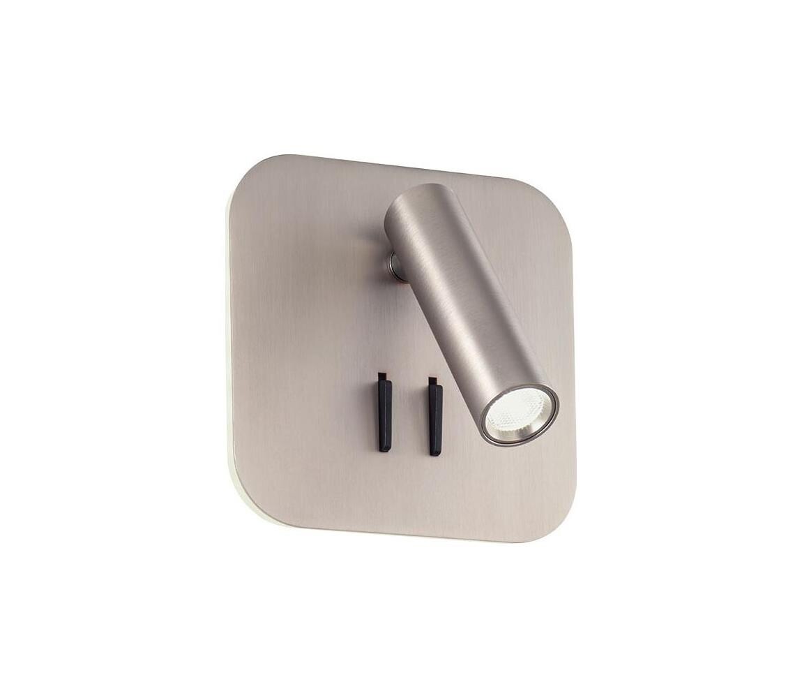 Redo 01-2978 - LED Nástěnné svítidlo QUDA LED/6W/230V + LED/3W CRI 90 USB chrom 01-2978