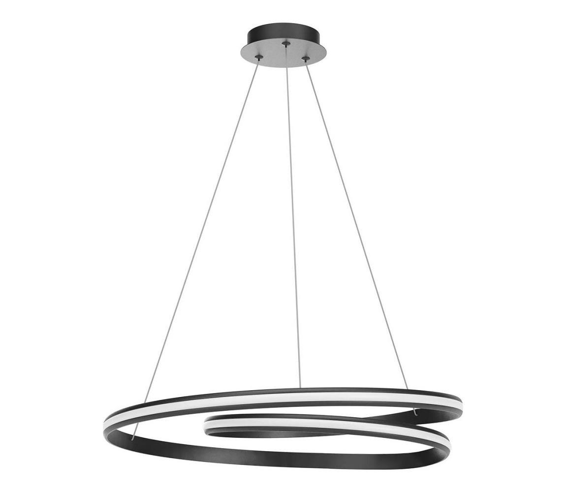 Redo 01-4365 - LED Stmívatelný lustr na lanku TORSION LED/60W/230V černá 01-4365