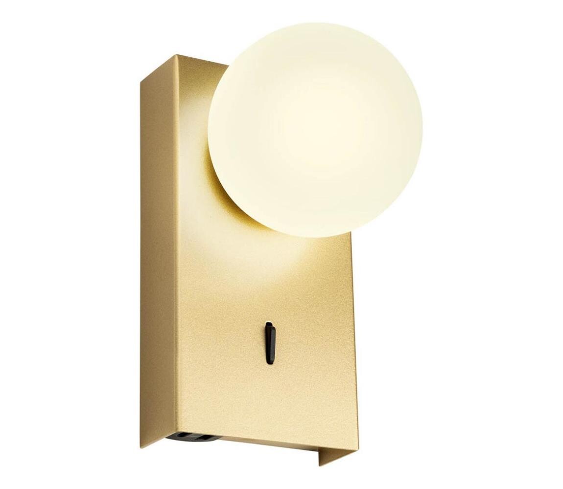 Redo 01-4657 - LED Nástěnné svítidlo NORMA LED/5W/230V CRI 90 USB zlatá 01-4657