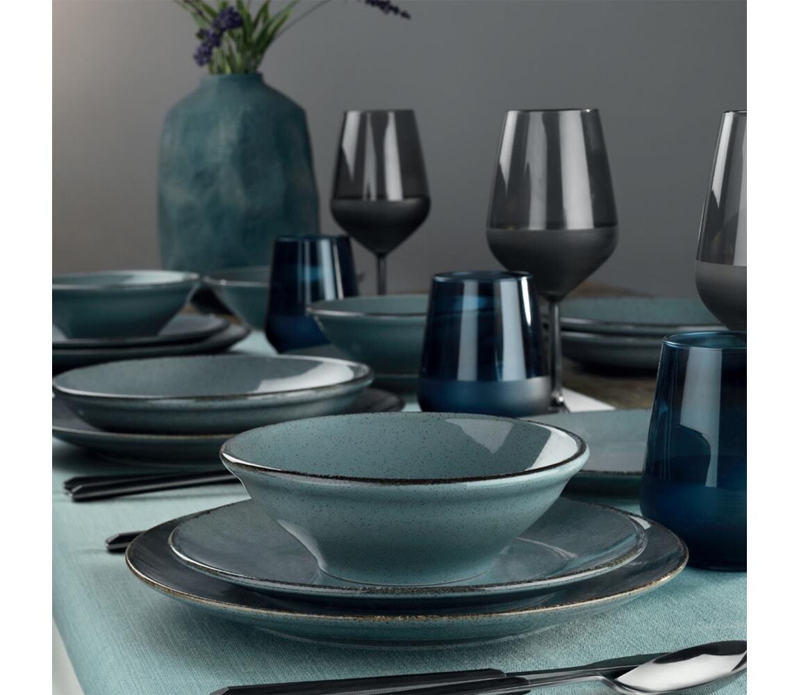 Jídelní sada 18 ks modrá/porcelán 710KTP3379