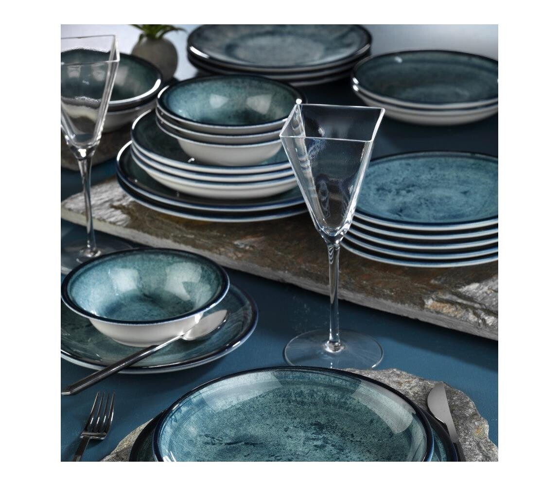 Jídelní sada 18 ks modrá/porcelán 710KTP3393