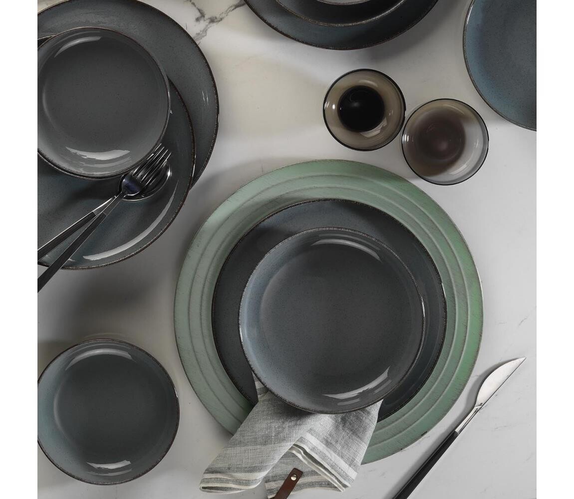 Jídelní sada 12 ks šedá/porcelán 710KTP3405