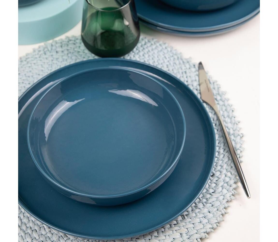 Jídelní sada 12 ks modrá/porcelán 710KTP9751