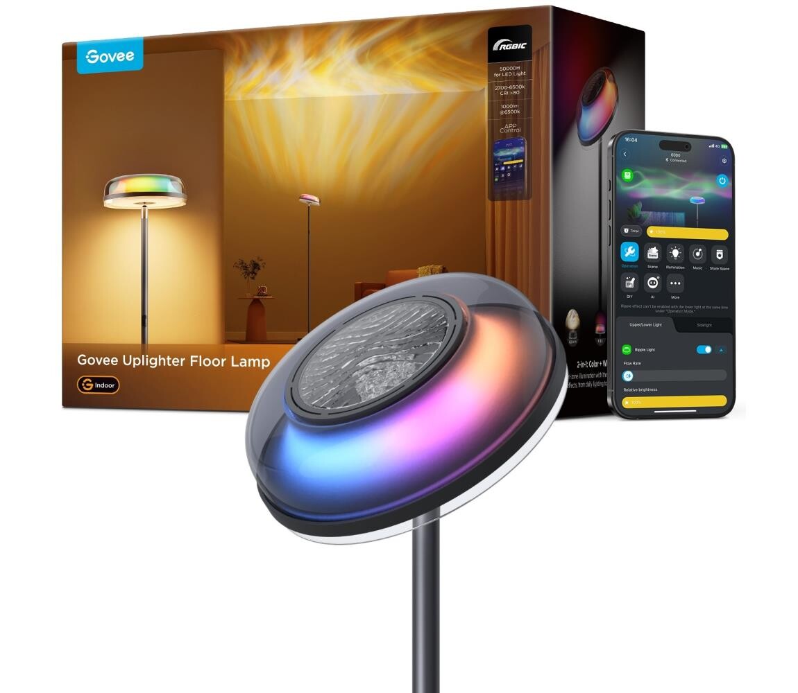 Govee-LED RGBICWW Stmívatelná stojací lampa UPLIGHTER MATTER LED/24W/230V Wi-Fi H60B0311