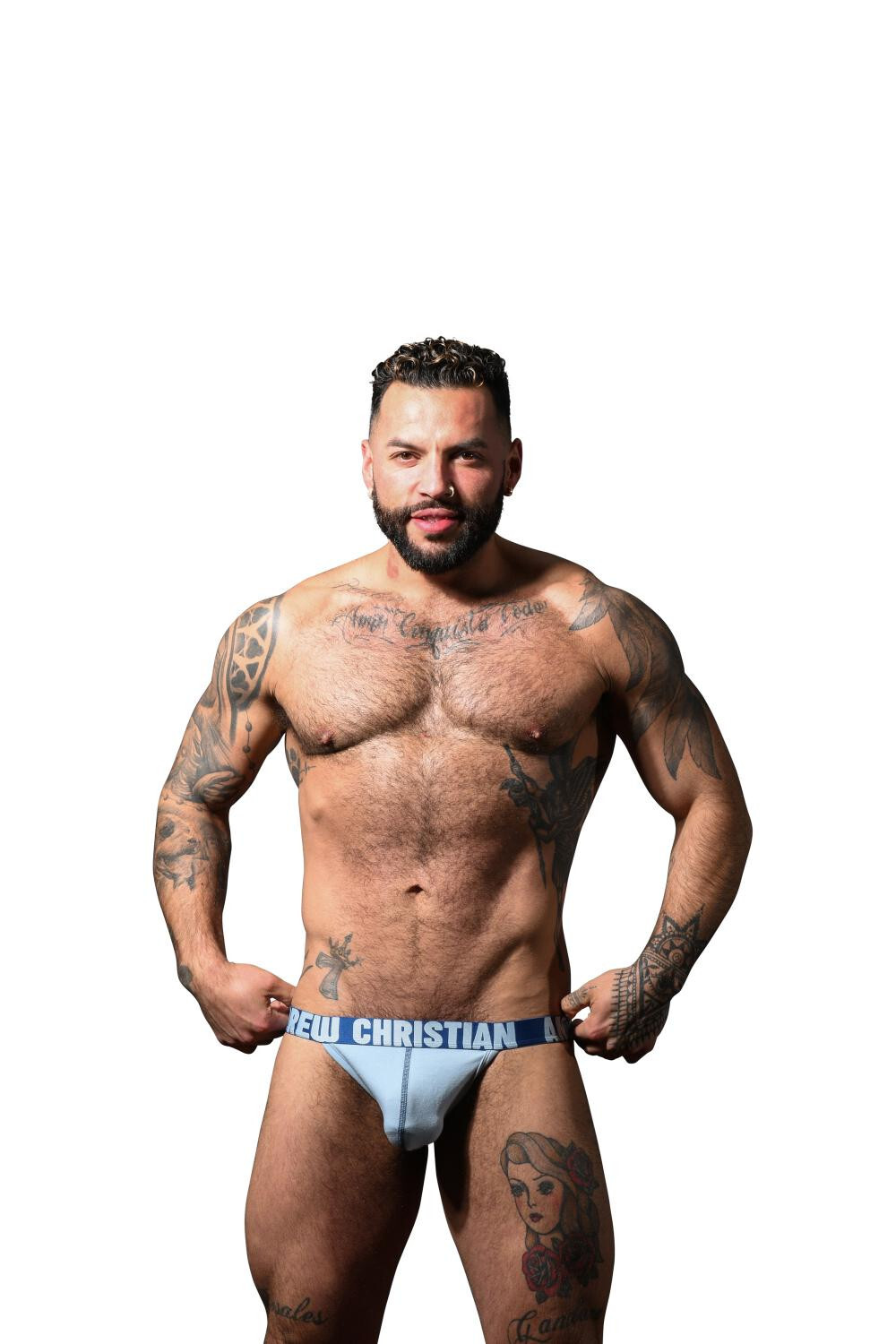 Pánské jocksy Andrew Christian modré ALMOST NAKED (93595-PWBL) XL