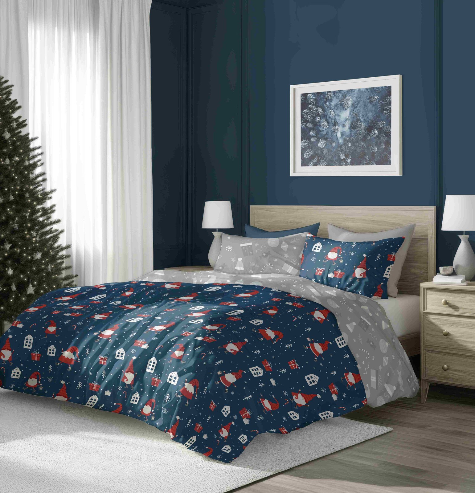 FARO Vánoční bavlněné povlečení 140x200 + 70x90 cm - Vánoční elf