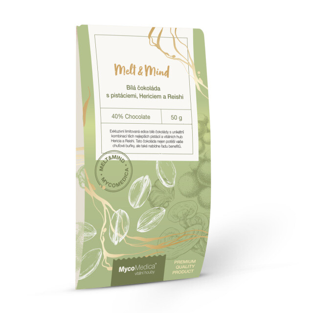 MyTao Bílá čokoláda s pistáciemi, Hericiem a Reishi