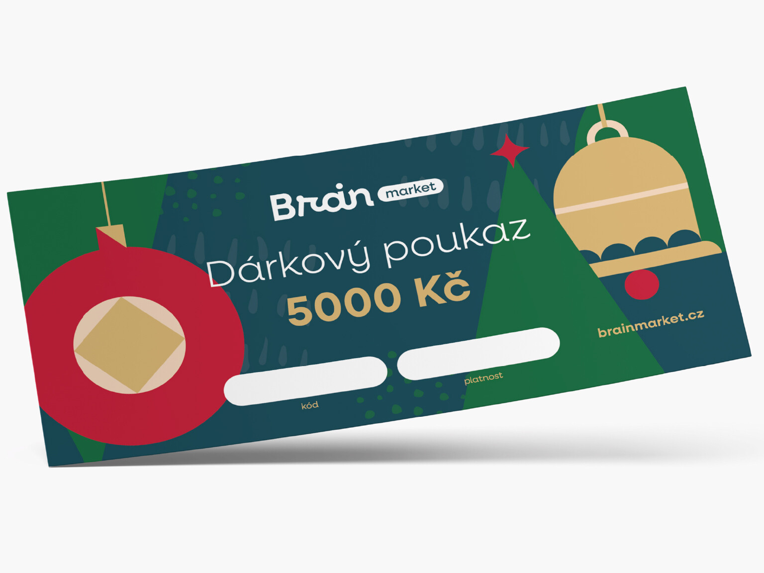 BrainMax Vánoční dárková tištěná poukázka 5000 Kč