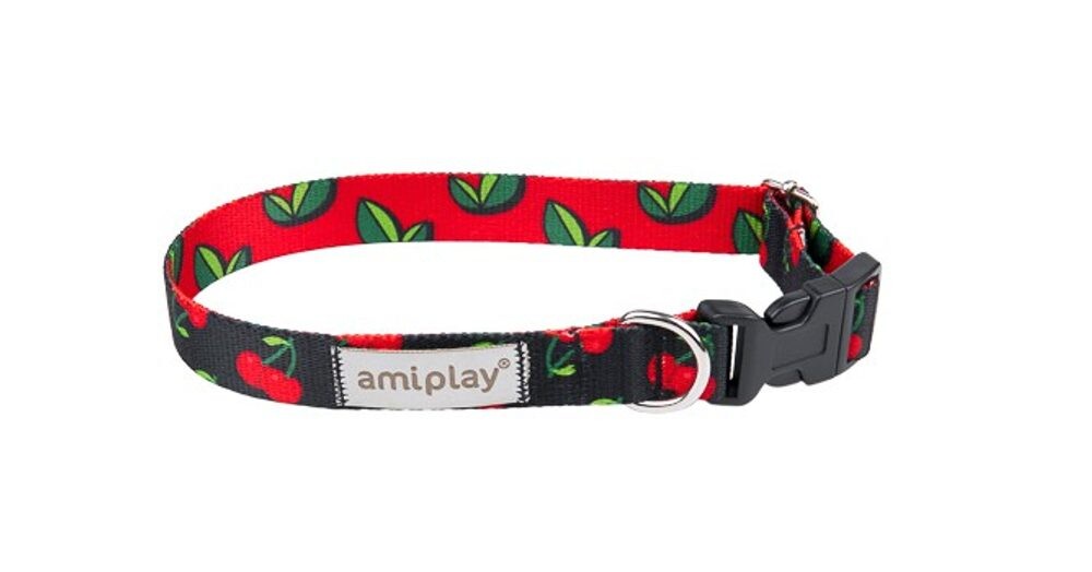 Amiplay Obojek nastavitelný BeHappy Cherry | Obojky pro psy - S
