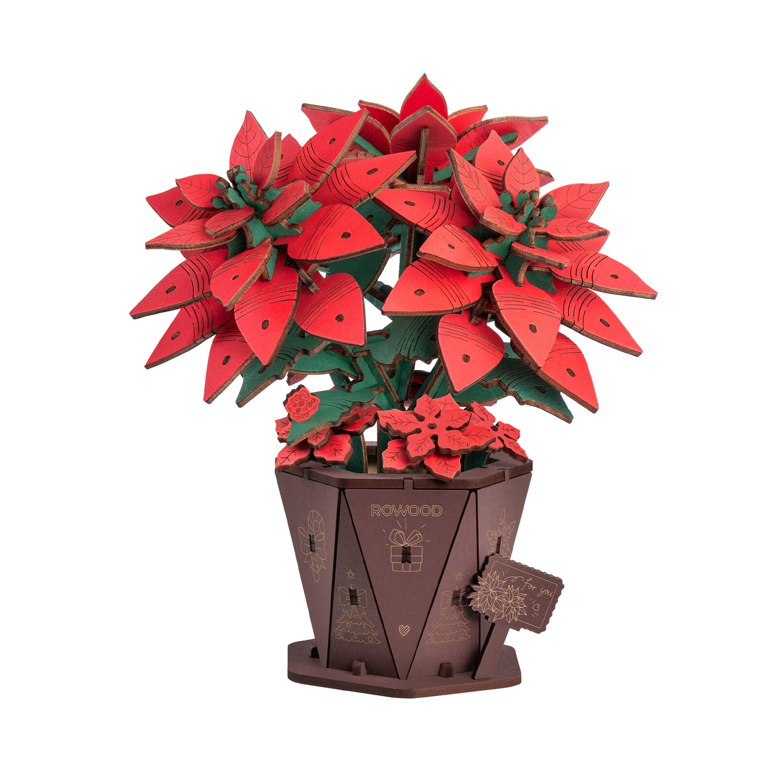 Dřevěná květina - Vánoční hvězda Robotime