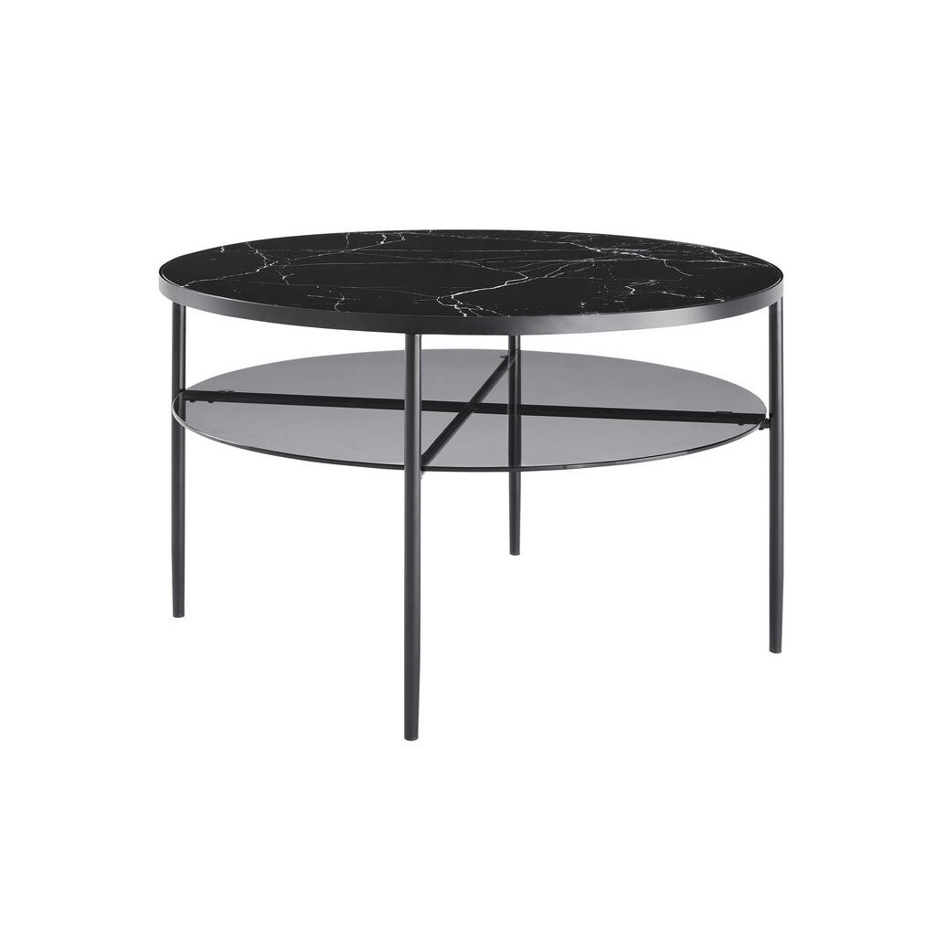 Livetastic KONFERENČNÍ STOLEK, černá, kov, sklo, 81/81/45 cm