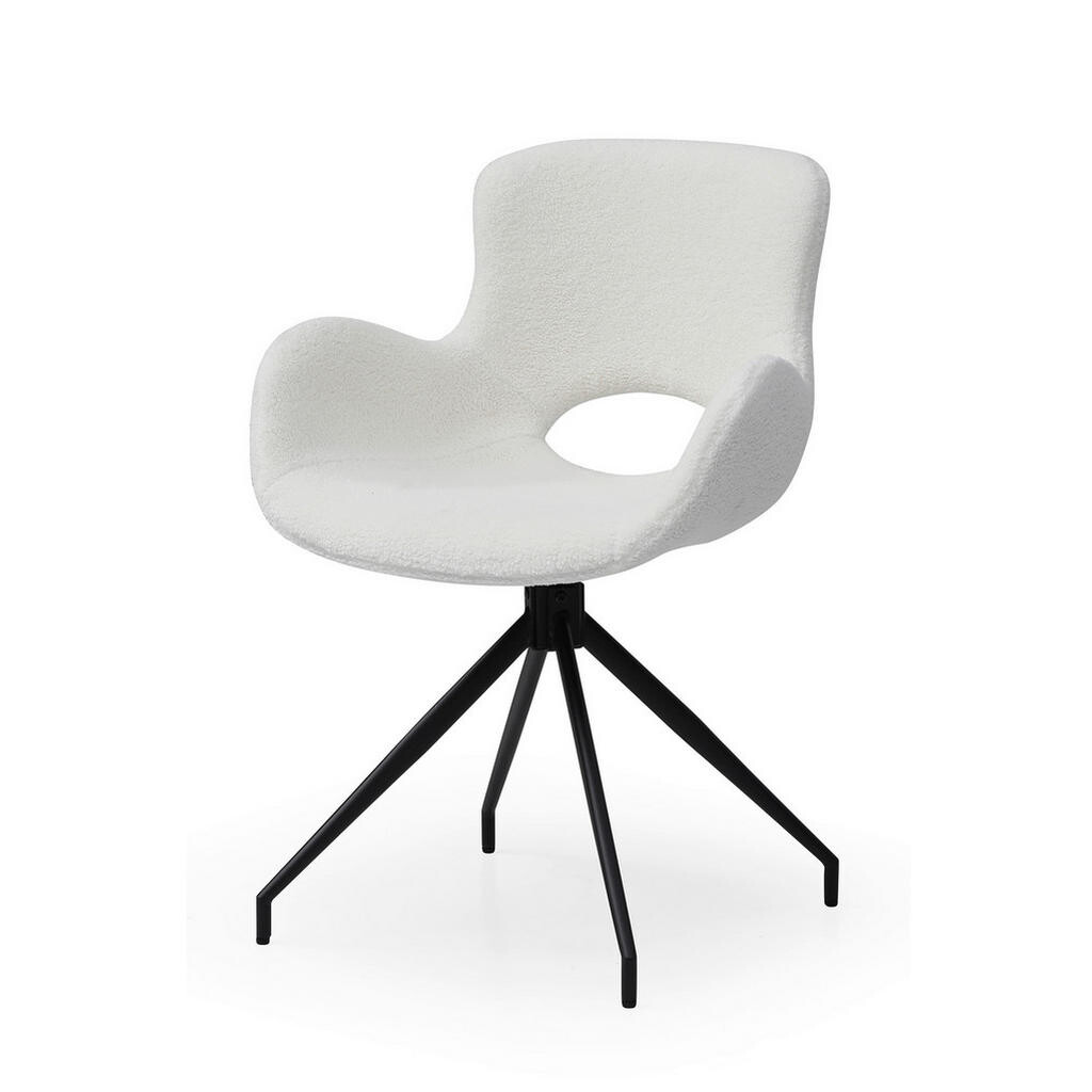 Livetastic ŽIDLE S PODRUČKAMI, látka teddy, bílá