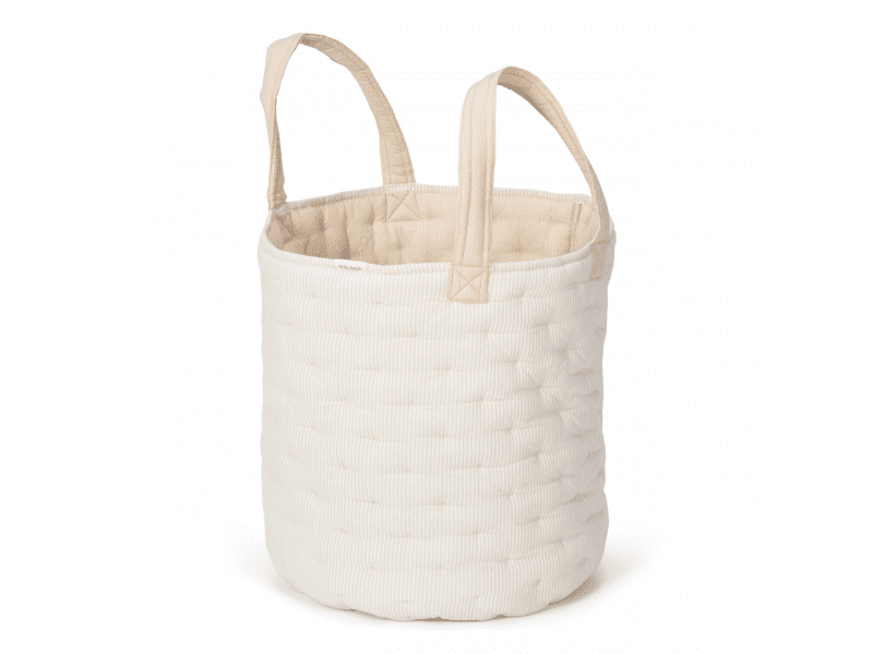 Little Dutch 	Košík textilní oboustranný extra velký Pure Soft Beige Stripe