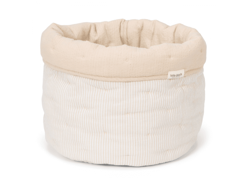Little Dutch 	Košík textilní oboustranný velký Pure Soft Beige Stripe