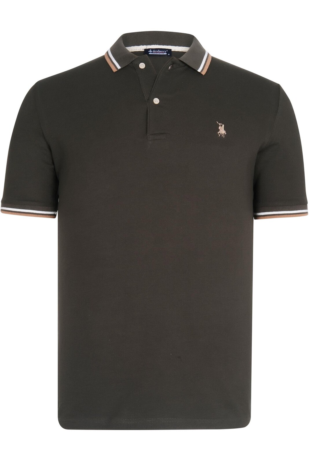 T9594 DEWBERRY MEN'S T-SHIRT-KHAKI