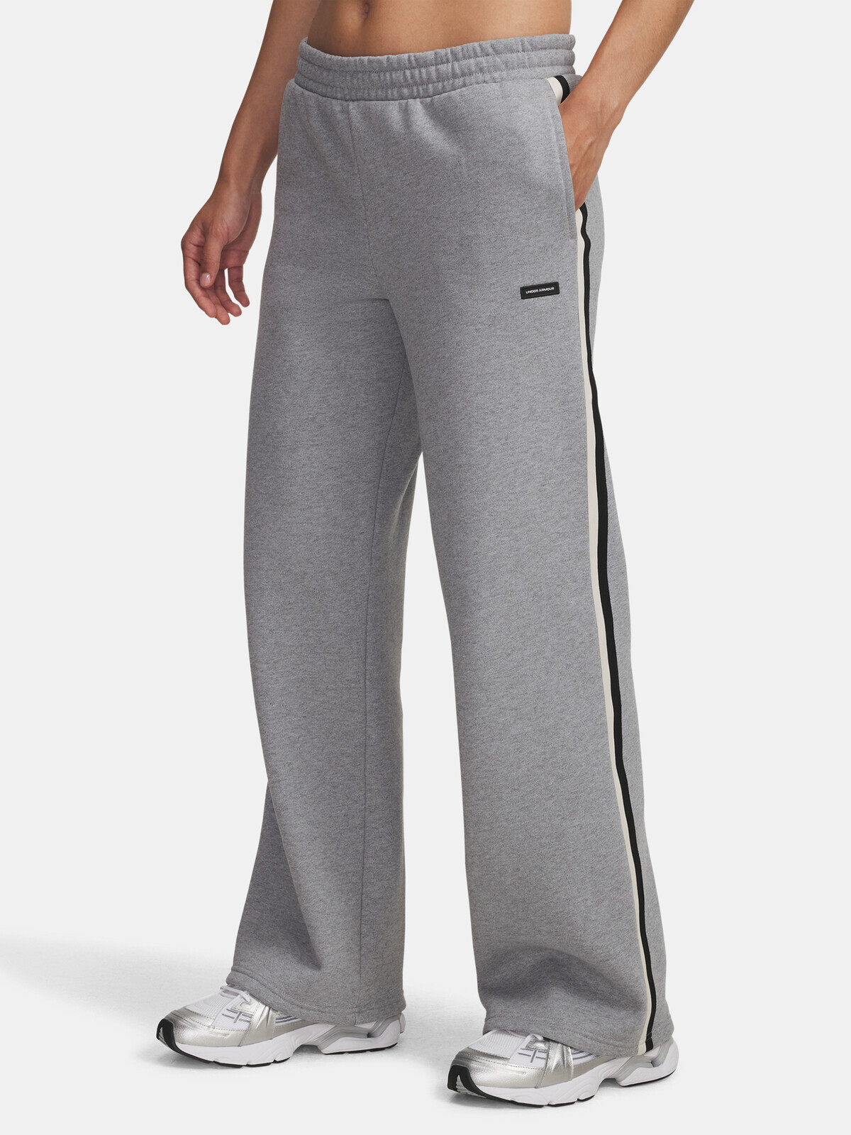 Dámské sportovní kalhoty Under Armour Icon HWT Flc Puddle Pant-GRY - Dámské