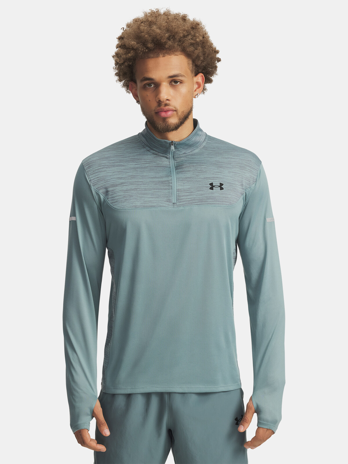 Pánské tričko Under Armour UA Tech Utility 1/4 Zip-GRN - Pánské