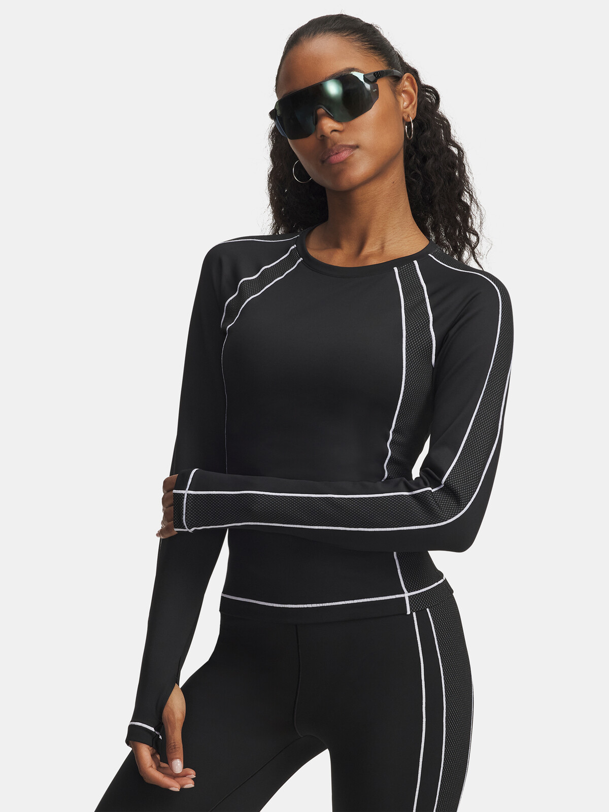 Dámské tričko Under Armour UA ColdGear Textured Crew-BLK - Dámské