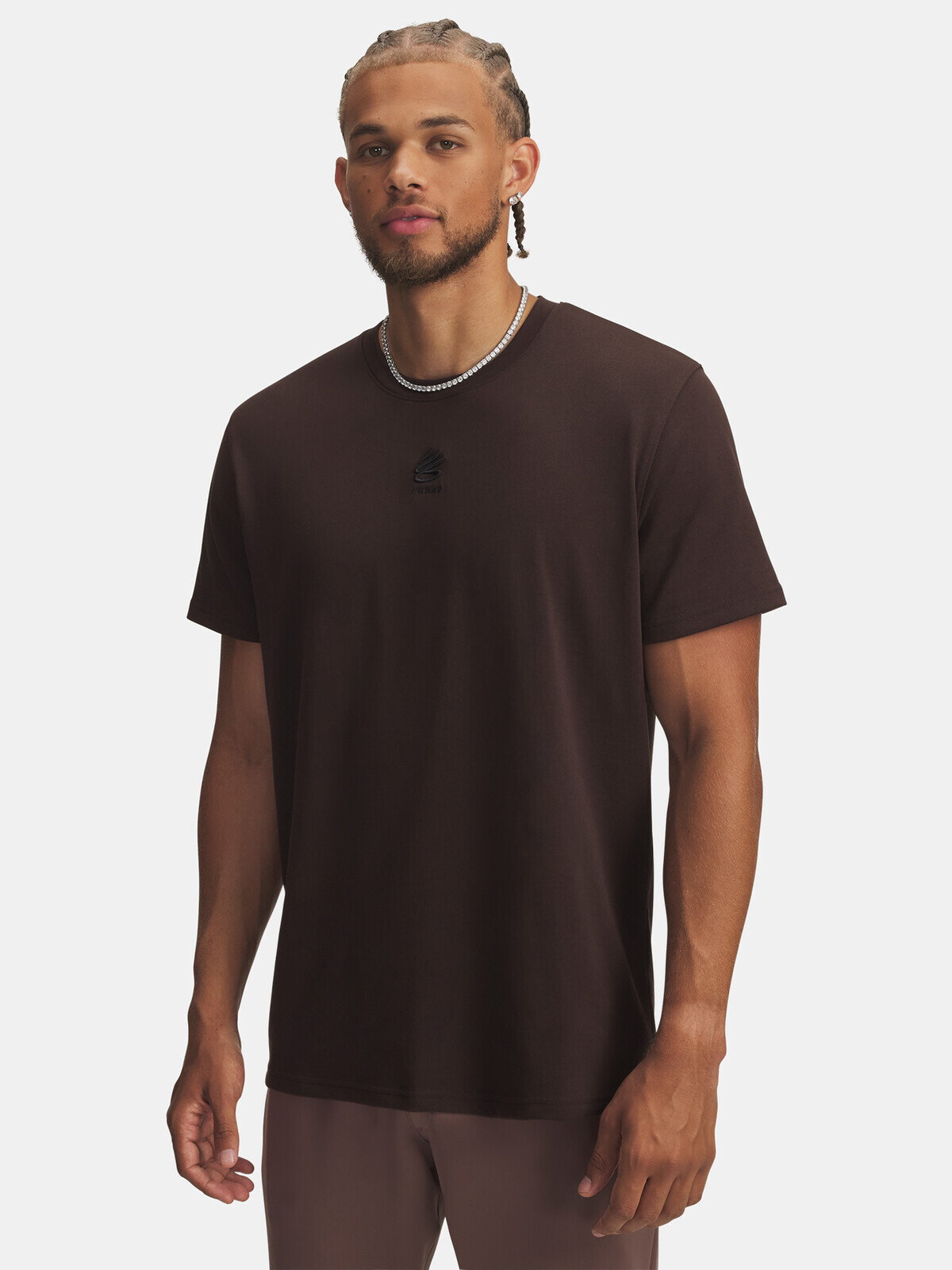 Pánské tričko Under Armour Curry Hvyweight Logo Tee-BRN - Pánské