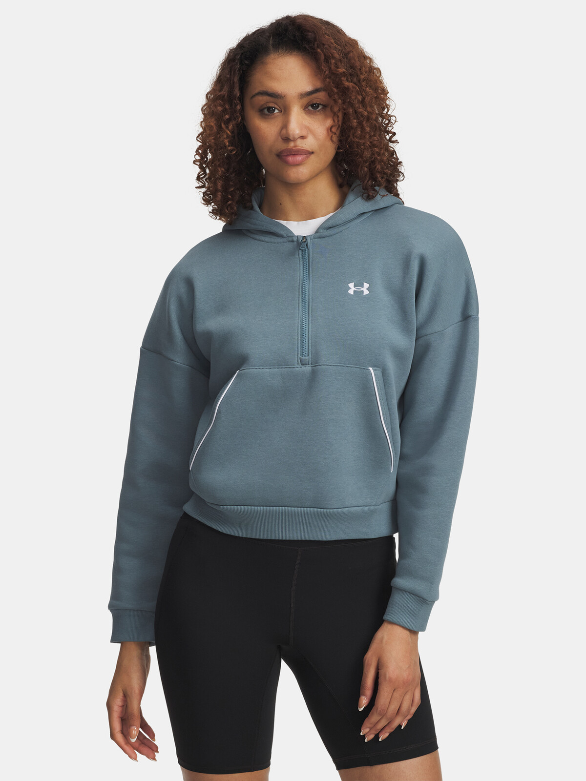 Dámská mikina Under Armour Rival Flc Piped HZ Hoodie-BLU - Dámské