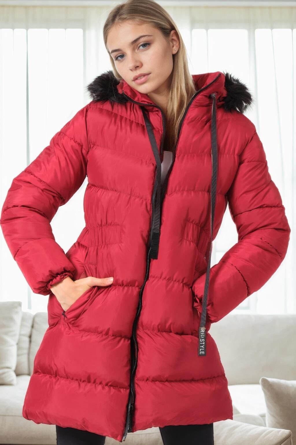 Z9764 DEWBERRY WOMEN'S COAT-BURGUNDY