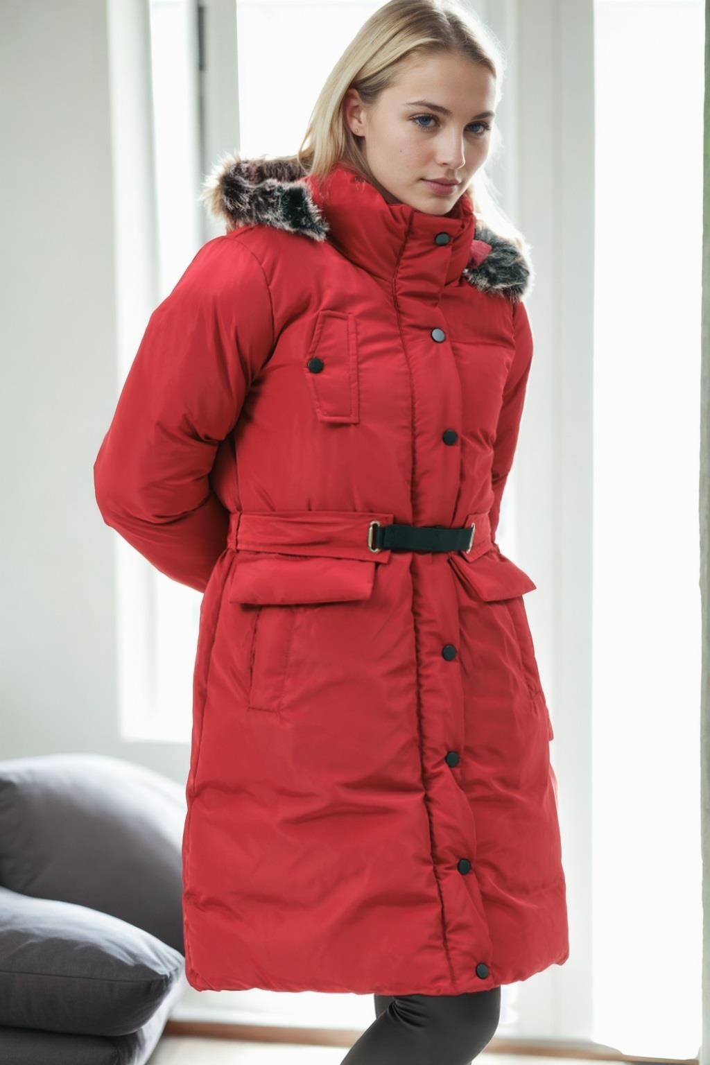 Z9774 DEWBERRY WOMEN'S COAT-BURGUNDY