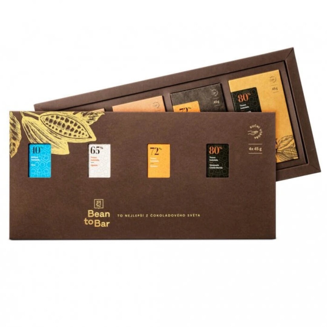 JANEK Dárková krabička bean to bar čokolád 180 g