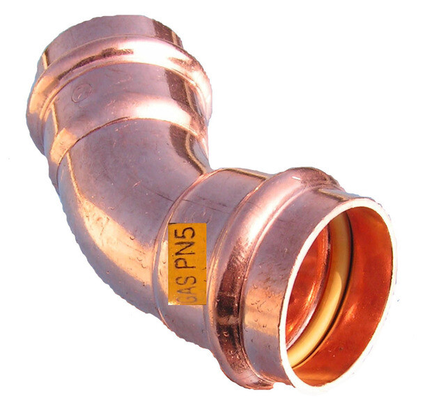 Press měděný oblouk lisovací 54/45 FF - lisovací koleno 54 mm/45° FF pro vodu, topení a plyn