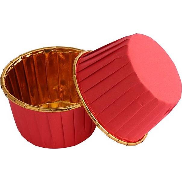 Košíčky na muffiny červené s pevným okrajem 50x39mm 100ks - Cakesicq
