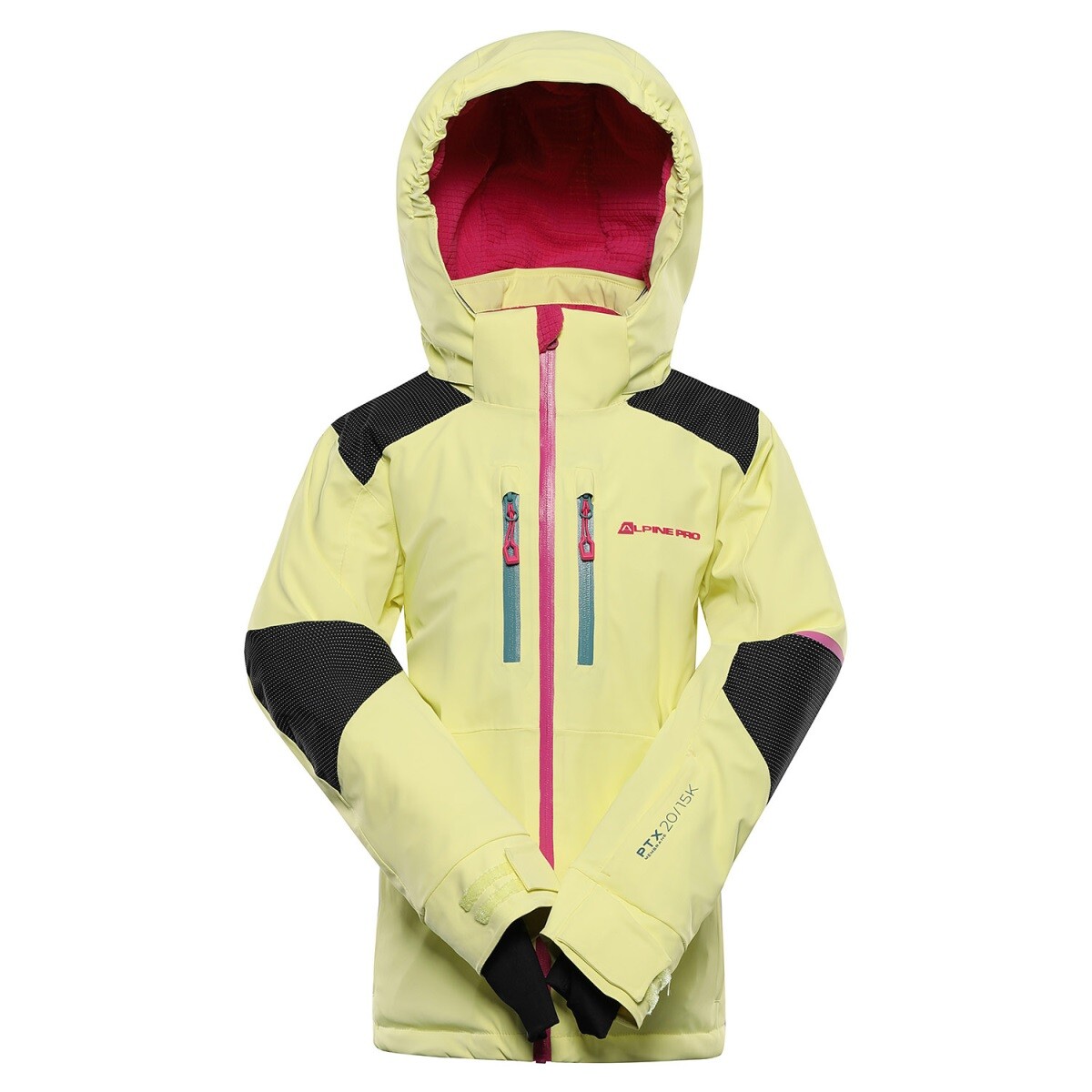 Dětská lyžařská bunda s membránou ptx snow alpine pro reaso 2 žlutá/růžová 104-110