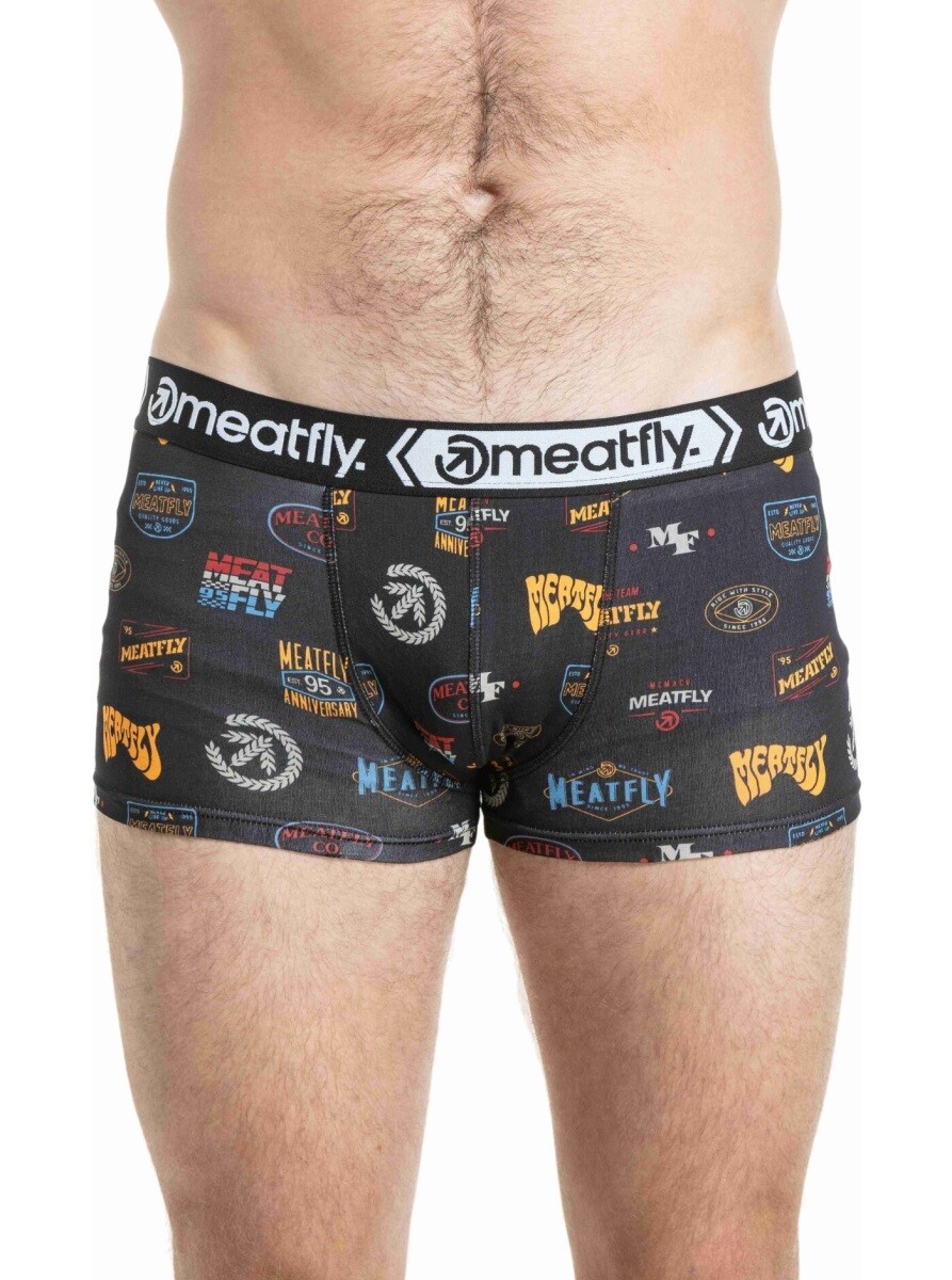 Pánské boxerky meatfly balboa double černá/bílá s