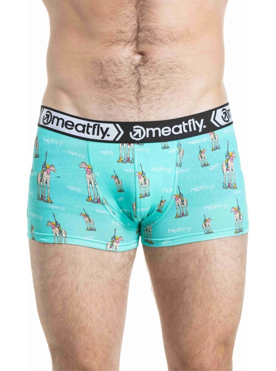 Pánské boxerky meatfly balboa double tyrkysová/šedá s