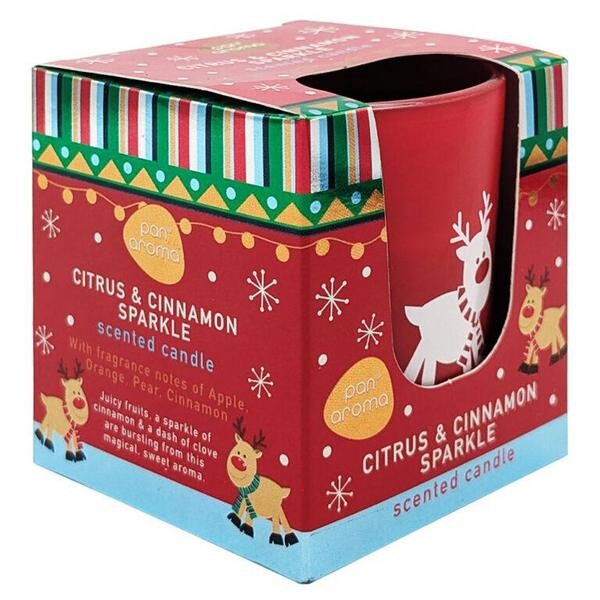 PanAroma Vánoční vonná svíčka CITRUS & CINNAMON 100g