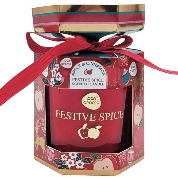 PanAroma Vánoční svíčka v dárkovém balení Jablko Skořice 120G