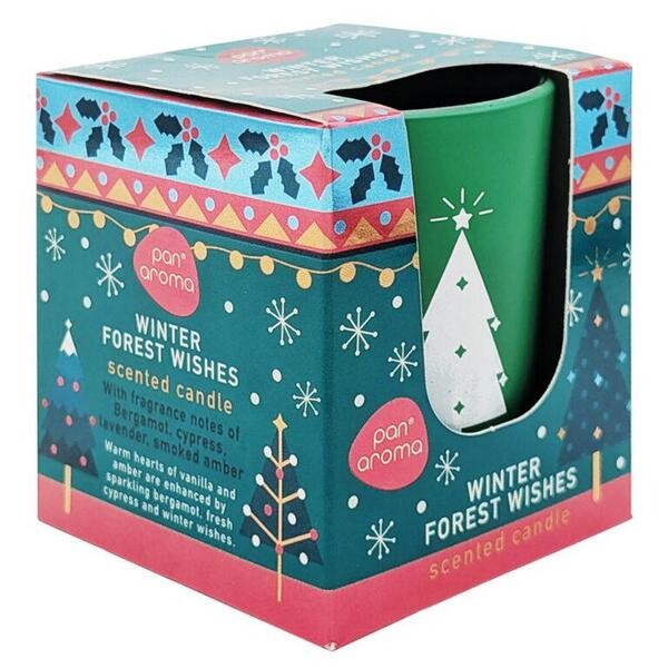 PanAroma Vánoční vonná svíčka WINTER FOREST WISHES 100g