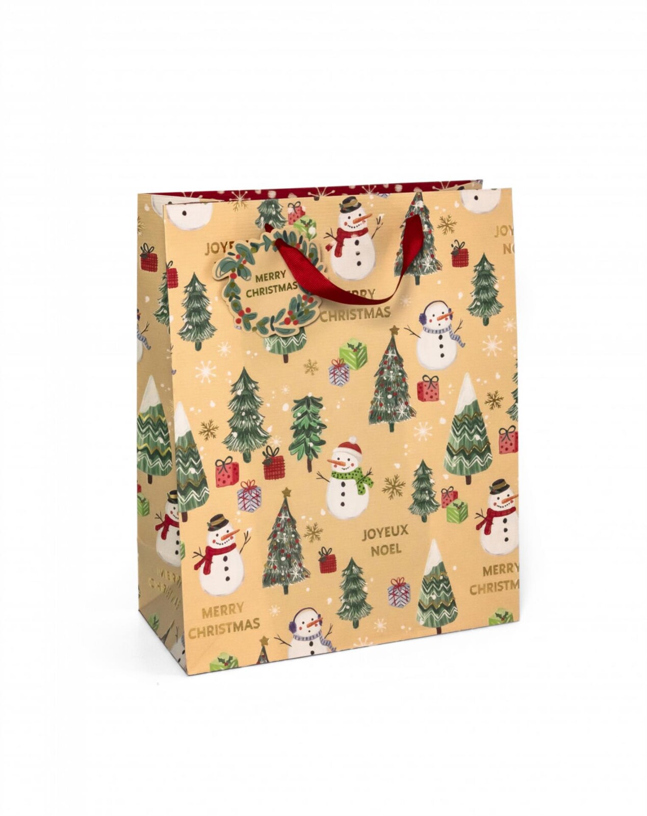 Galeria Papieru Dárková taška - L, 32 x 26 cm, sněhulák, 5 ks