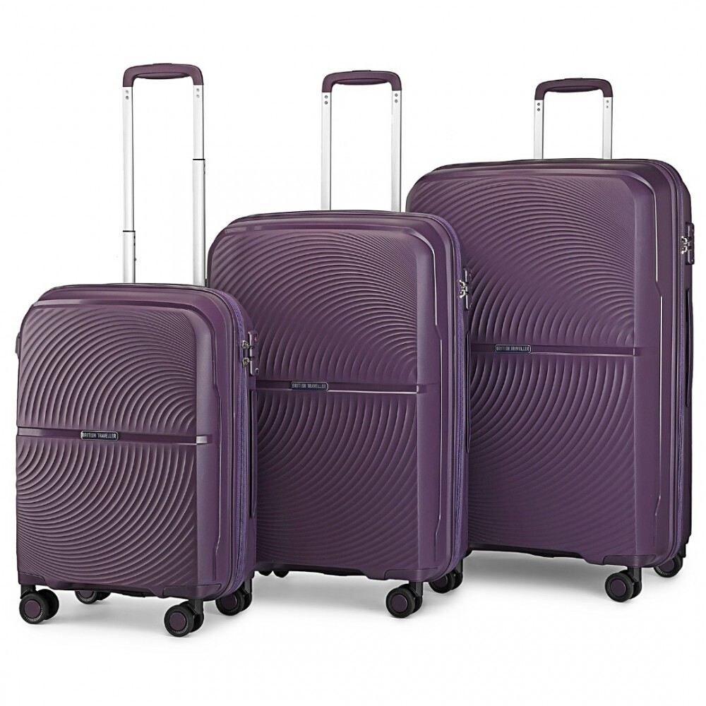 KONO travel set kufrů polypropylén - 40L, 68L, 97L - fialový