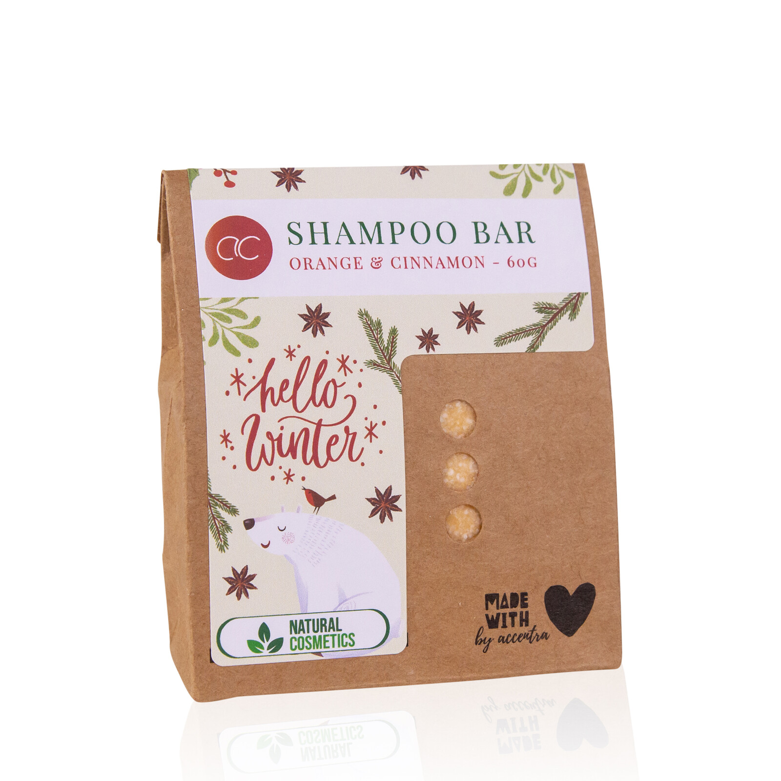 Accentra Tuhý šampón bar v dárkovém balení HELLO WINTER - 60g