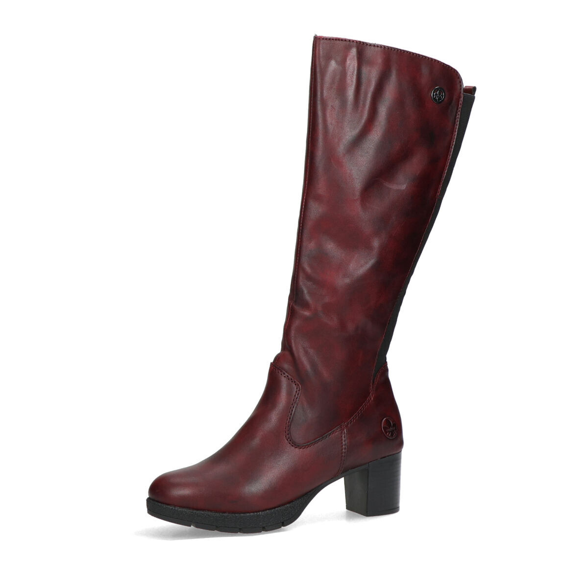 Rieker dámské kožené kozačky - bordó - 36