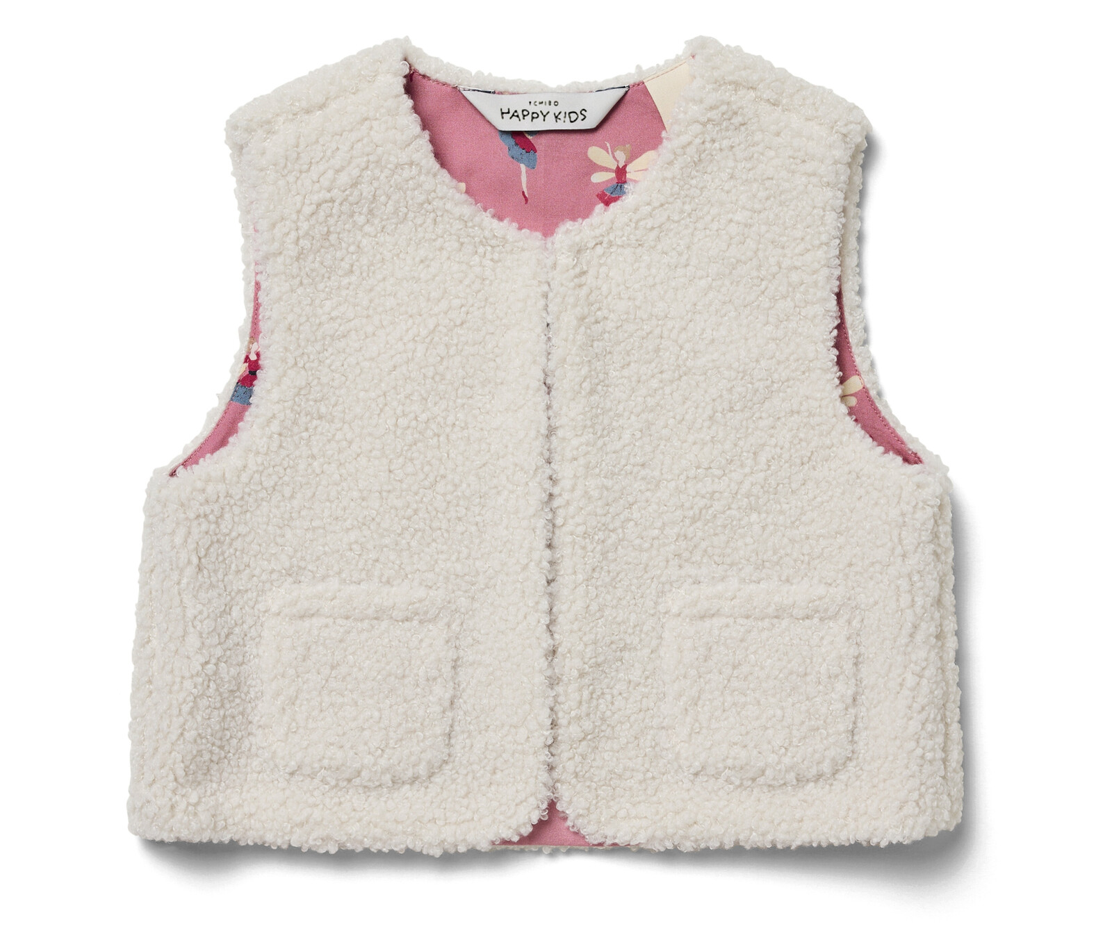 Tchibo - Dětská plyšová vesta - pro dívky - vel. 98/104 - barva: bílá