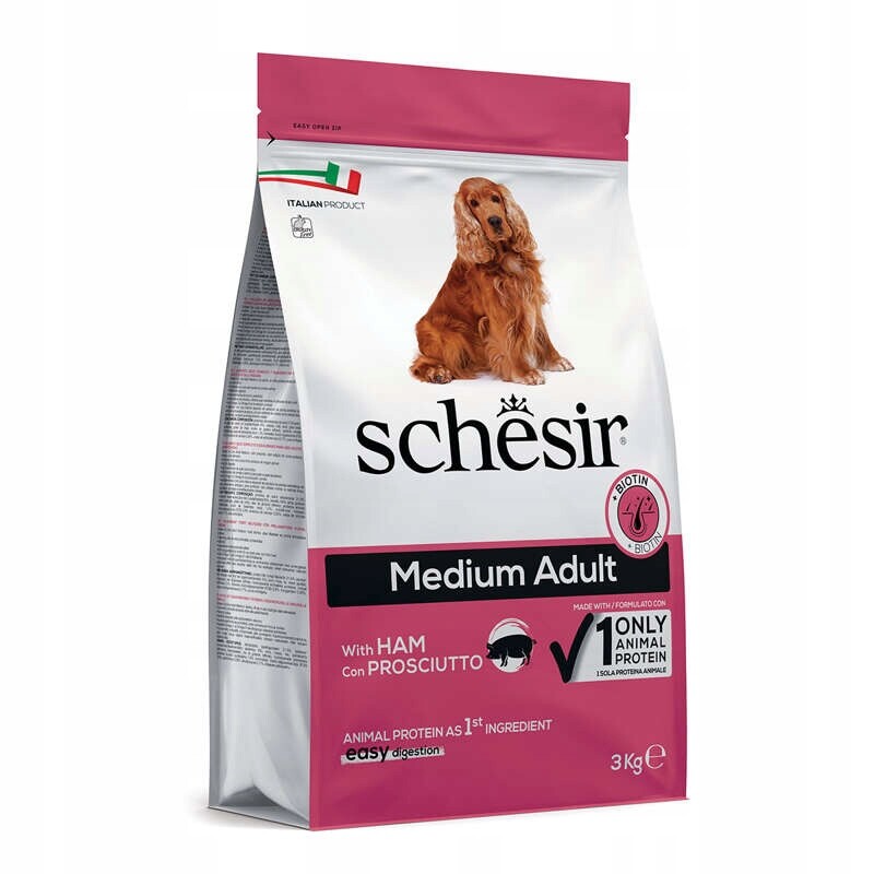 Schesir Dog Medium Adult se šunkou - 3 kg