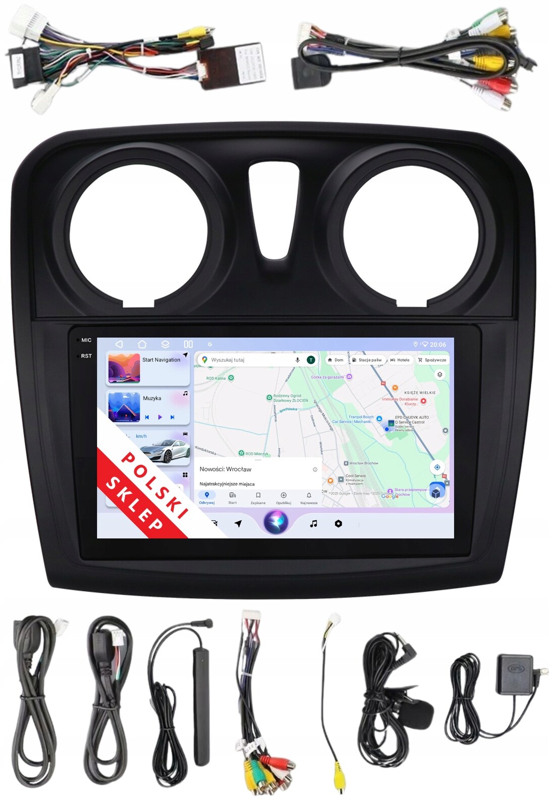 Rádio Navigace Android Dacia Logan 2 Sandero 2 4/64 Gb Dsp Carplay Lte