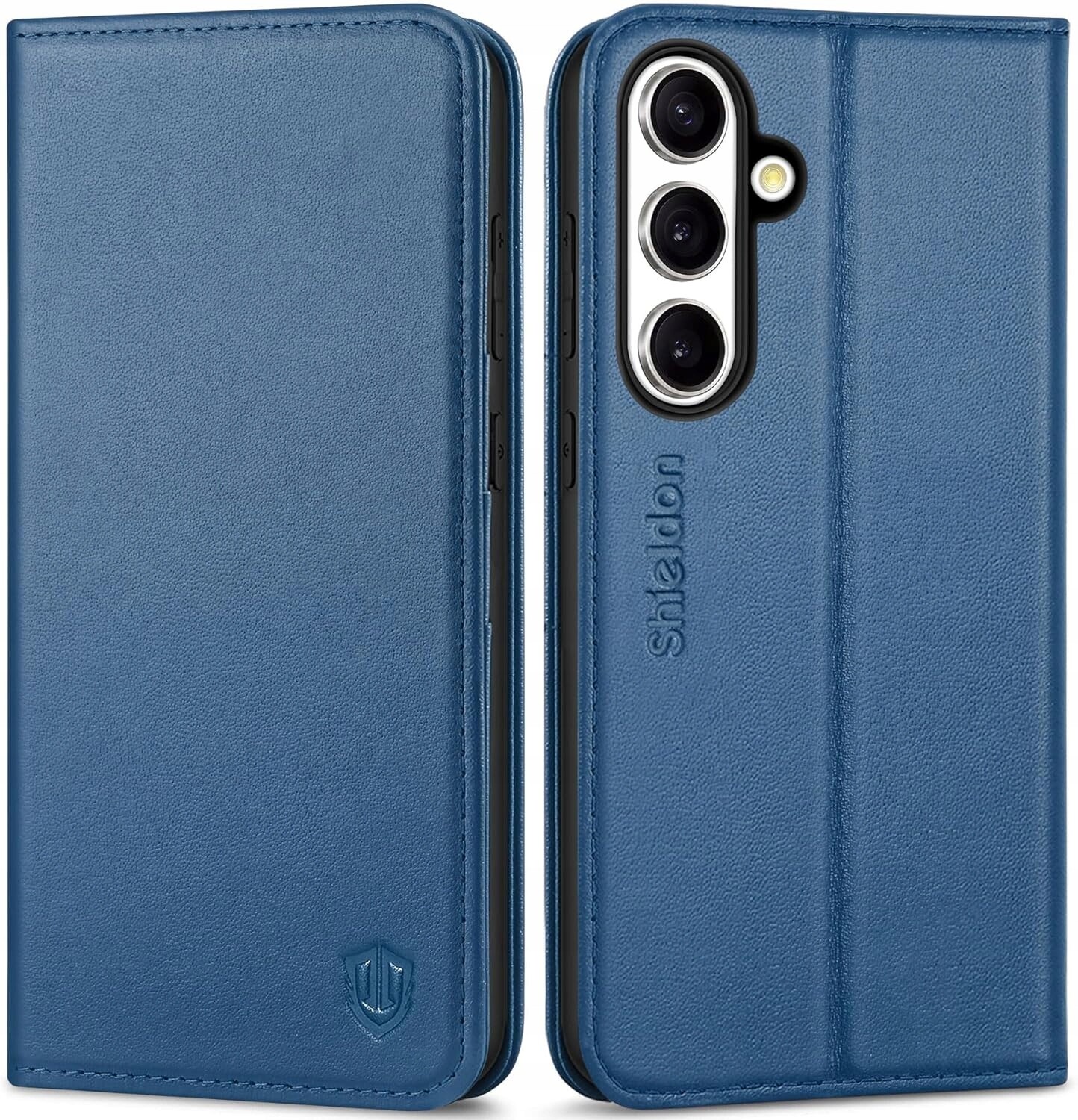 Shieldon přírodní pouzdro na Samsung Galaxy S25 Plus peněženka Modrá