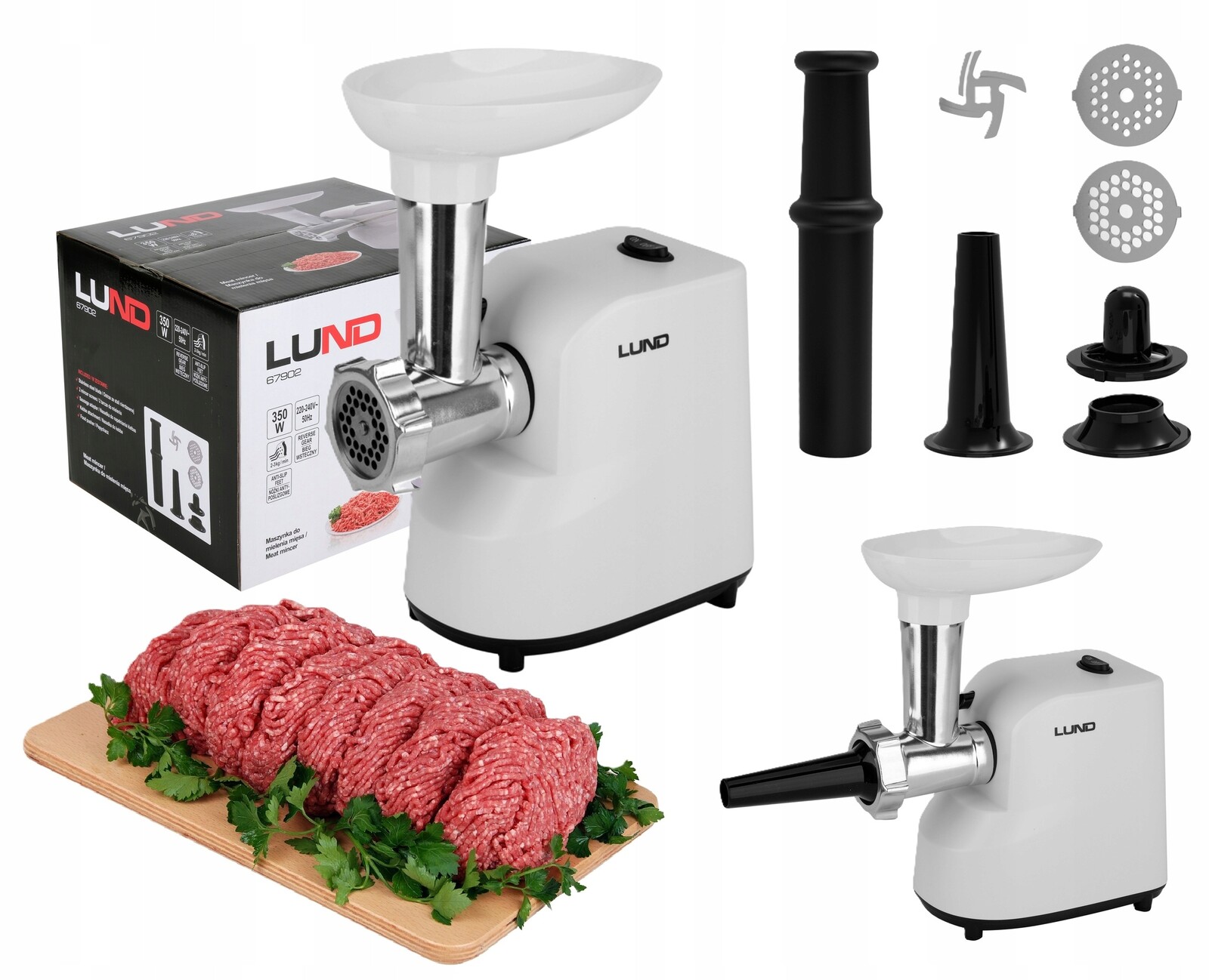 Mlýnek Na Maso Plnička Na Klobásy 5v1 350W Lund 67902