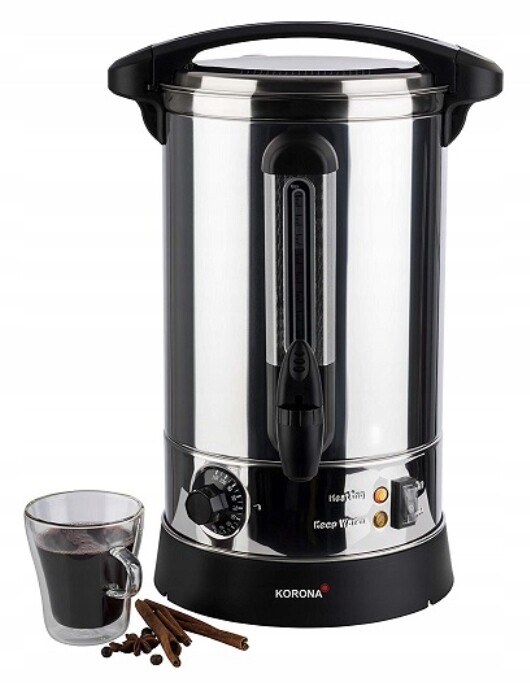 Varná konvice, ohřívač nápojů, vína, piva, kohoutek Inox 6,9 l