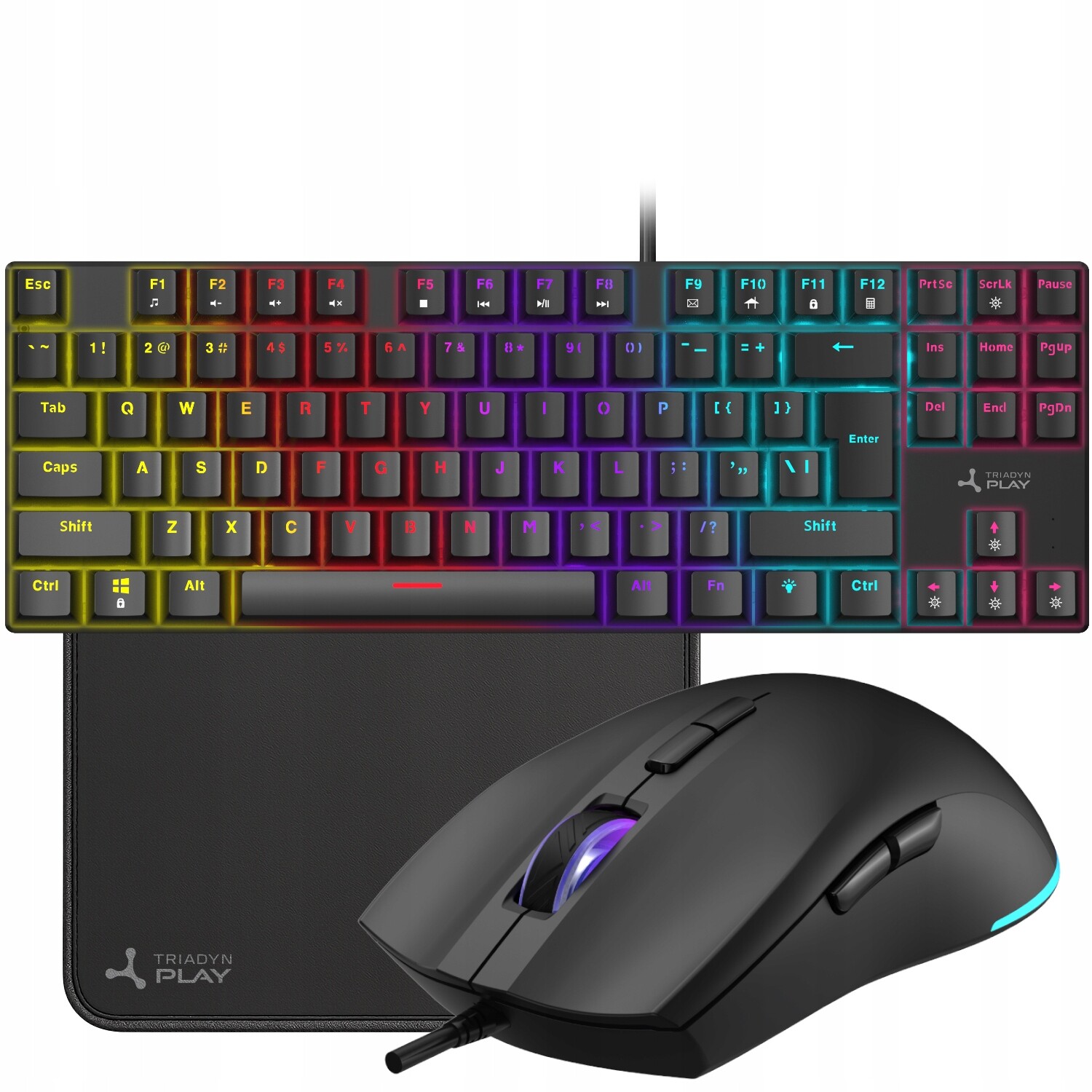 Herní Set Mechanická Klávesnice Rgb BlueSW Myš Podložka