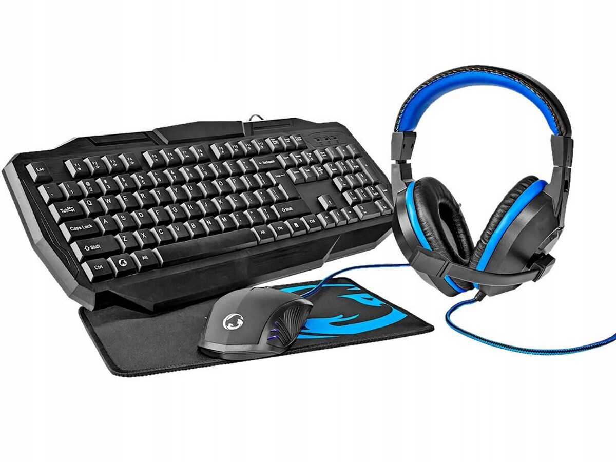 Sada klávesnice a myši Nedis černá, modrá